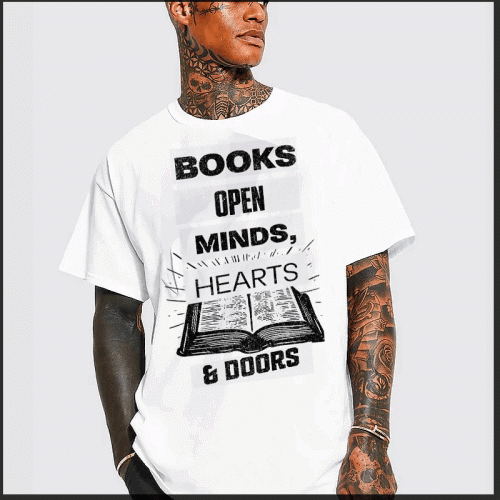 Books Open Minds Hearts and Doors T-Shirt