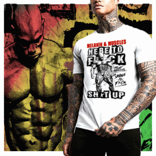 Melanin And Muscle Here To F Things Up T-SHIRT