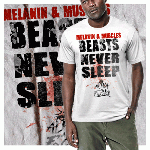 Melanin And Muscle Beast Never Sleep T-Shirt
