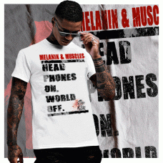 Melanin And Muscle Headphones On T-Shirt