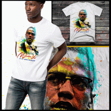 Malcolm X Colorful Abstract Art T-Shirt
