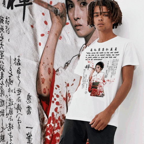 Female Samurai Bloody Katana T-Shirt